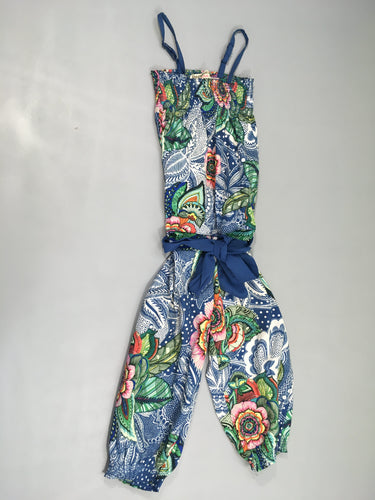 Combinaison fines bretelles s.mockée bleue motifs multicolores, moins cher chez Petit Kiwi