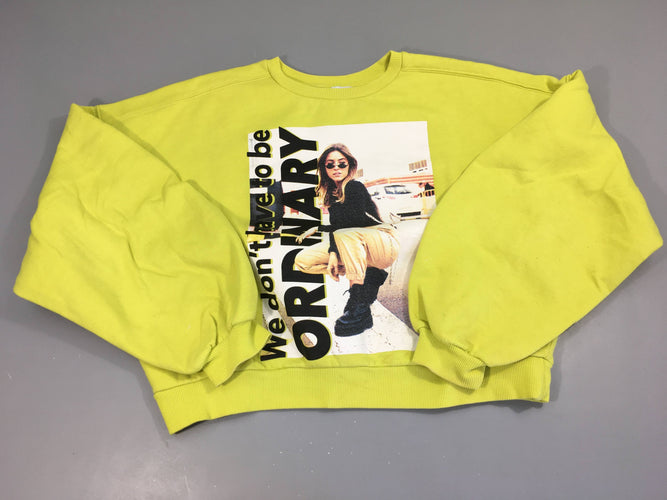 Sweat vert anis Fille, moins cher chez Petit Kiwi
