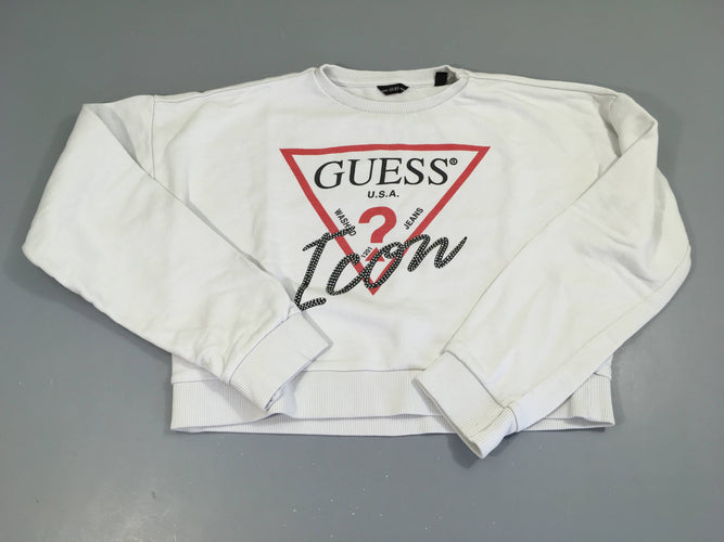 Sweat blanc Guess strass, moins cher chez Petit Kiwi