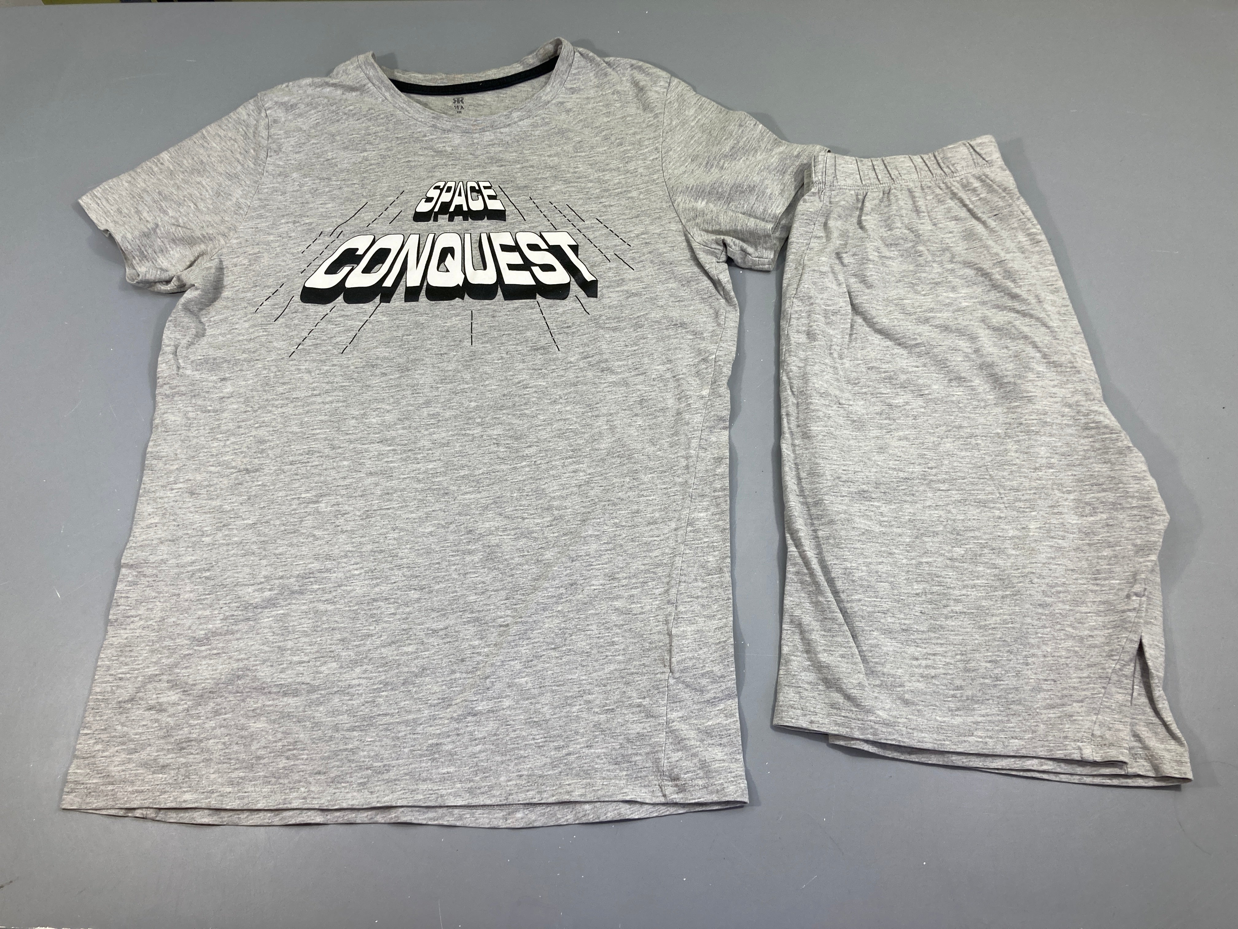 Pyjashort 2pcs jersey gris chiné Conquest