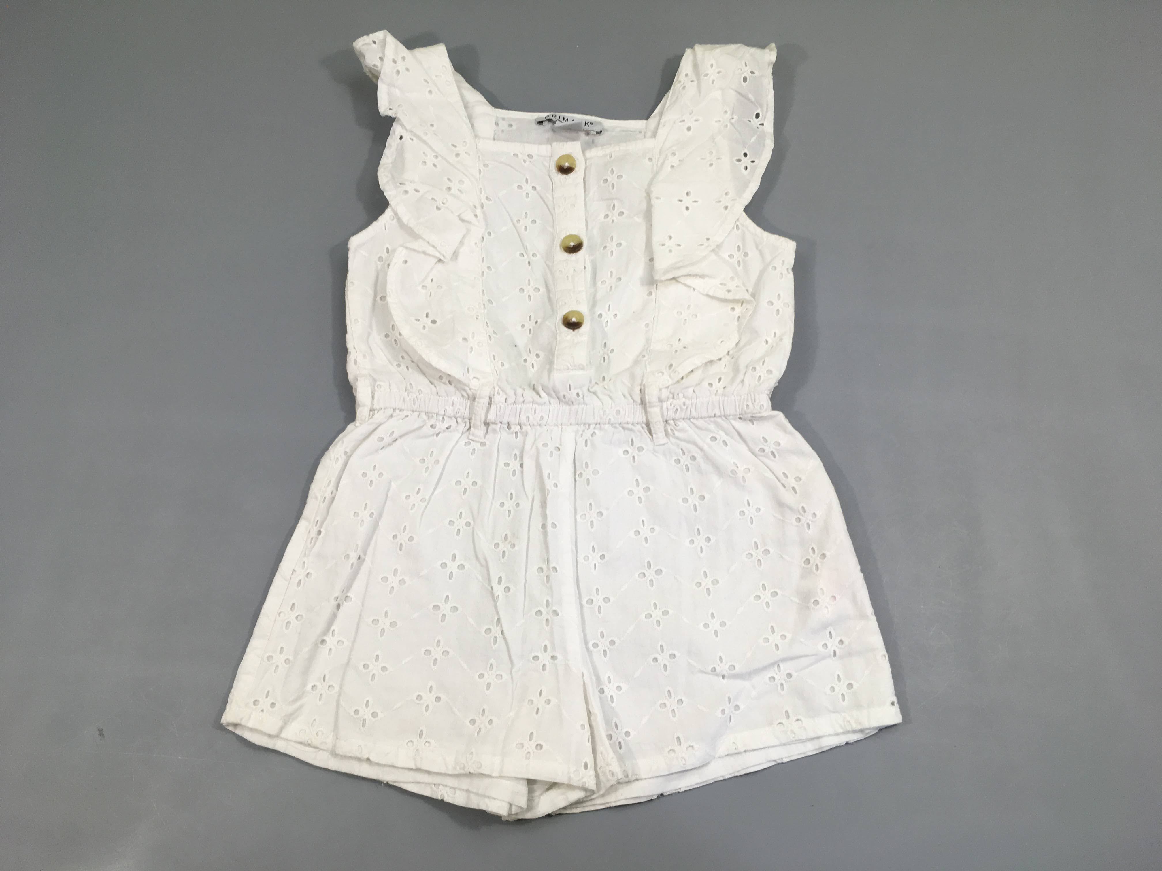 Combishort m.c blanche dentelle boutons