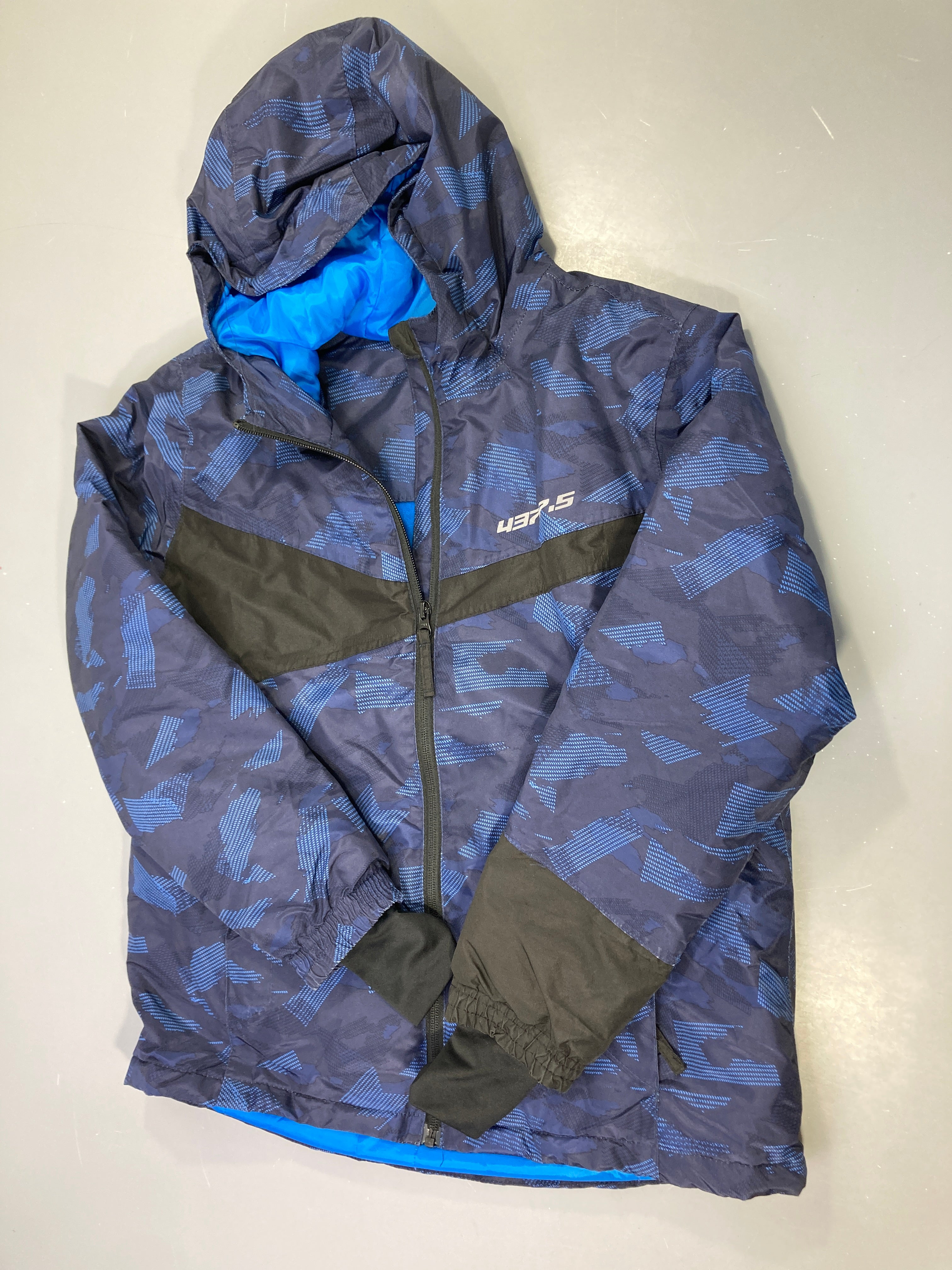 Veste de ski zippée bleu foncé motifs Crivit à capuche