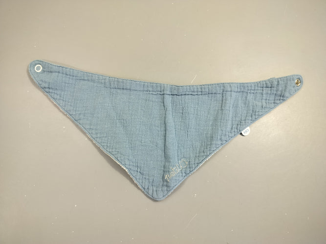 Bavoir bandana bleu "petit chat", moins cher chez Petit Kiwi