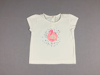 T-shirt m.c blanc flamant rose