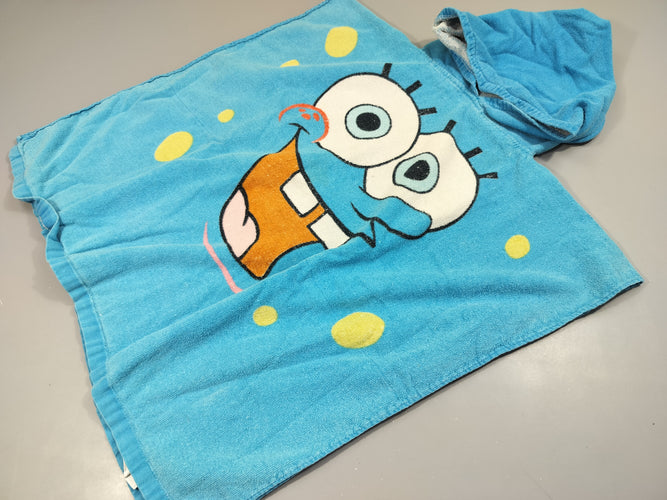 Cape de bain bleue, Bob l'éponge, moins cher chez Petit Kiwi