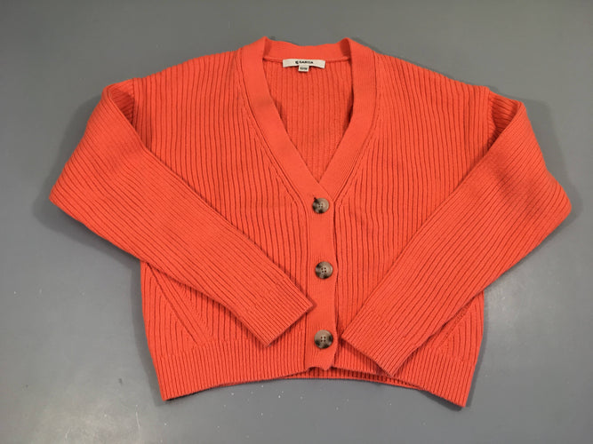 Gilet orangé côtelé, moins cher chez Petit Kiwi