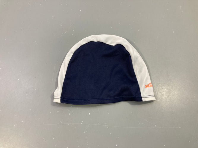 Bonnet de natation blanc/bleu swind, moins cher chez Petit Kiwi