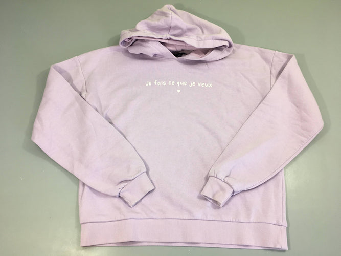 Sweat à capuche lila Je fais ce queje veux, moins cher chez Petit Kiwi