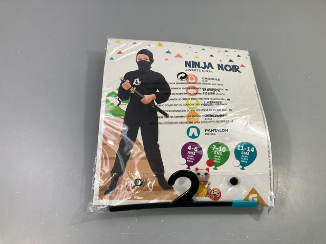 Déguisement Ninja noir, 7-10ans, moins cher chez Petit Kiwi