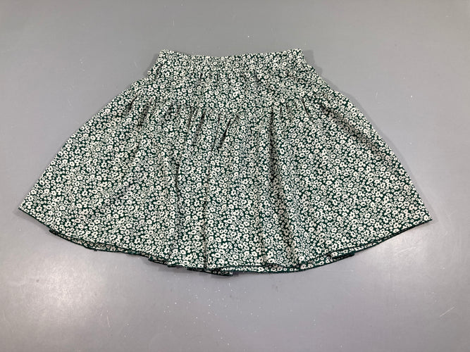 Jupe blanche fleurie vert, moins cher chez Petit Kiwi