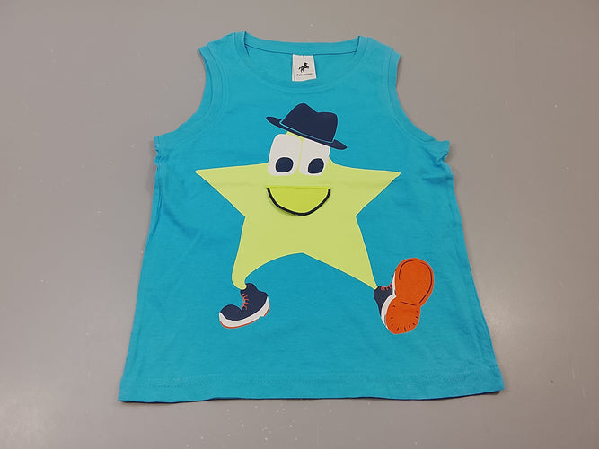 Débardeur bleu, étoile avec chaussures et chapeau, moins cher chez Petit Kiwi