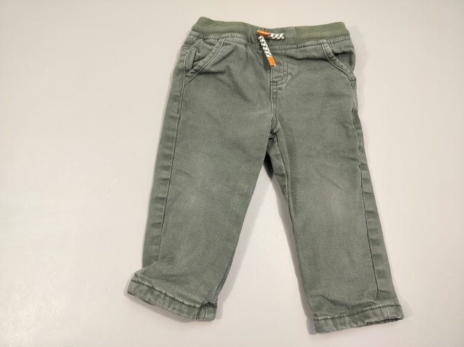 Pantalon kaki, taille élastique. Dessus  98% coton 2% élasthanne  Doublure 100% coton, moins cher chez Petit Kiwi