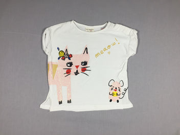 T-shirt m.c blanc chat et souris