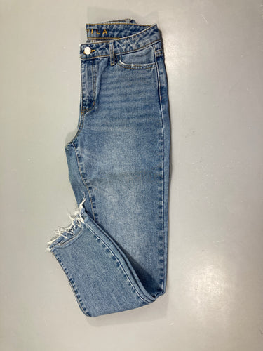 Jeans effet effiloché bas 26, moins cher chez Petit Kiwi