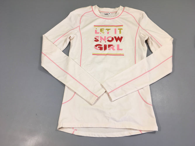 T-shirt m.l thermique rose pâle Snow, moins cher chez Petit Kiwi