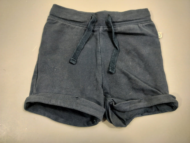Short bleu marine à revers 95% coton 5% élasthanne, moins cher chez Petit Kiwi