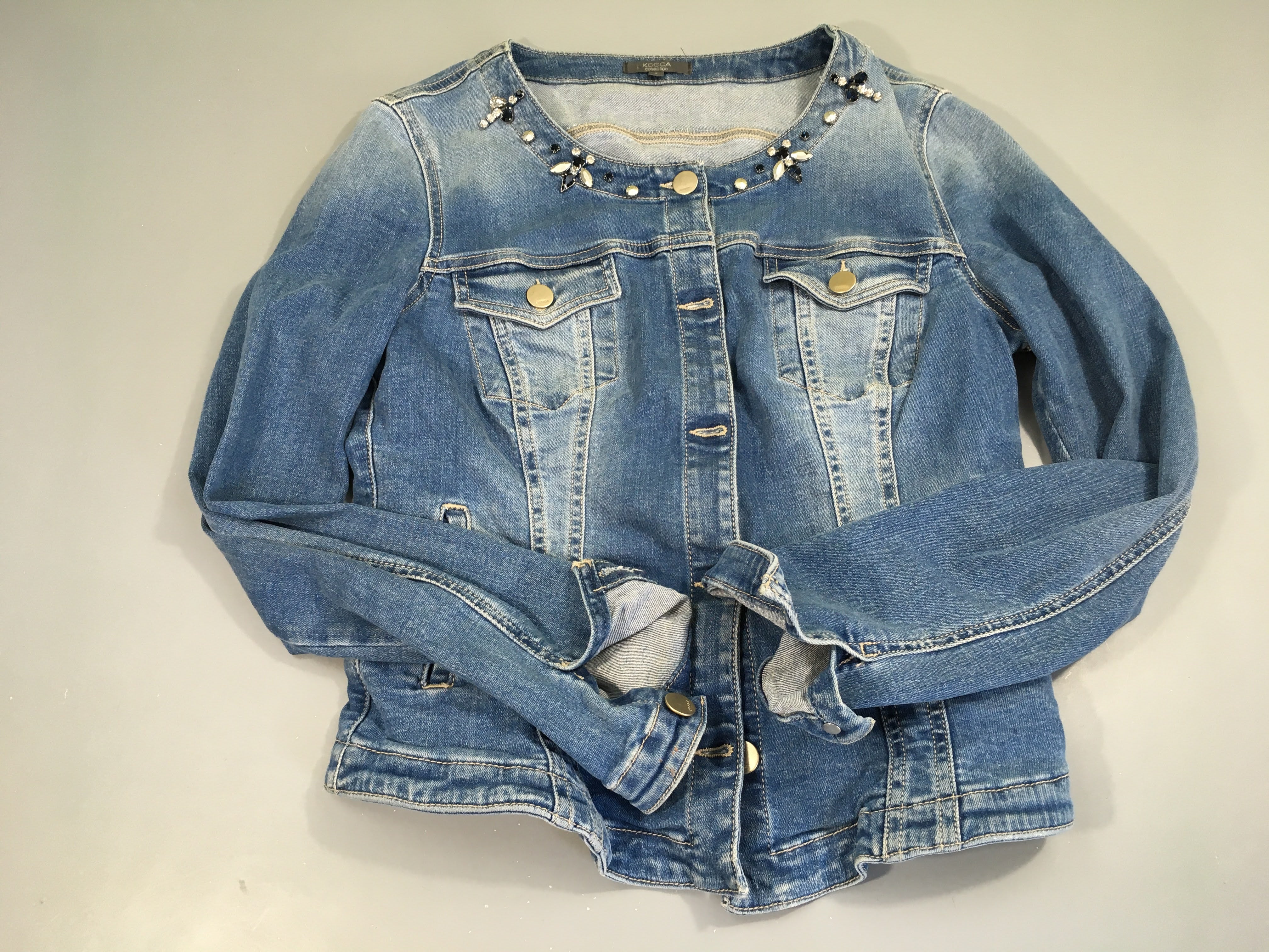 Veste en jean strass