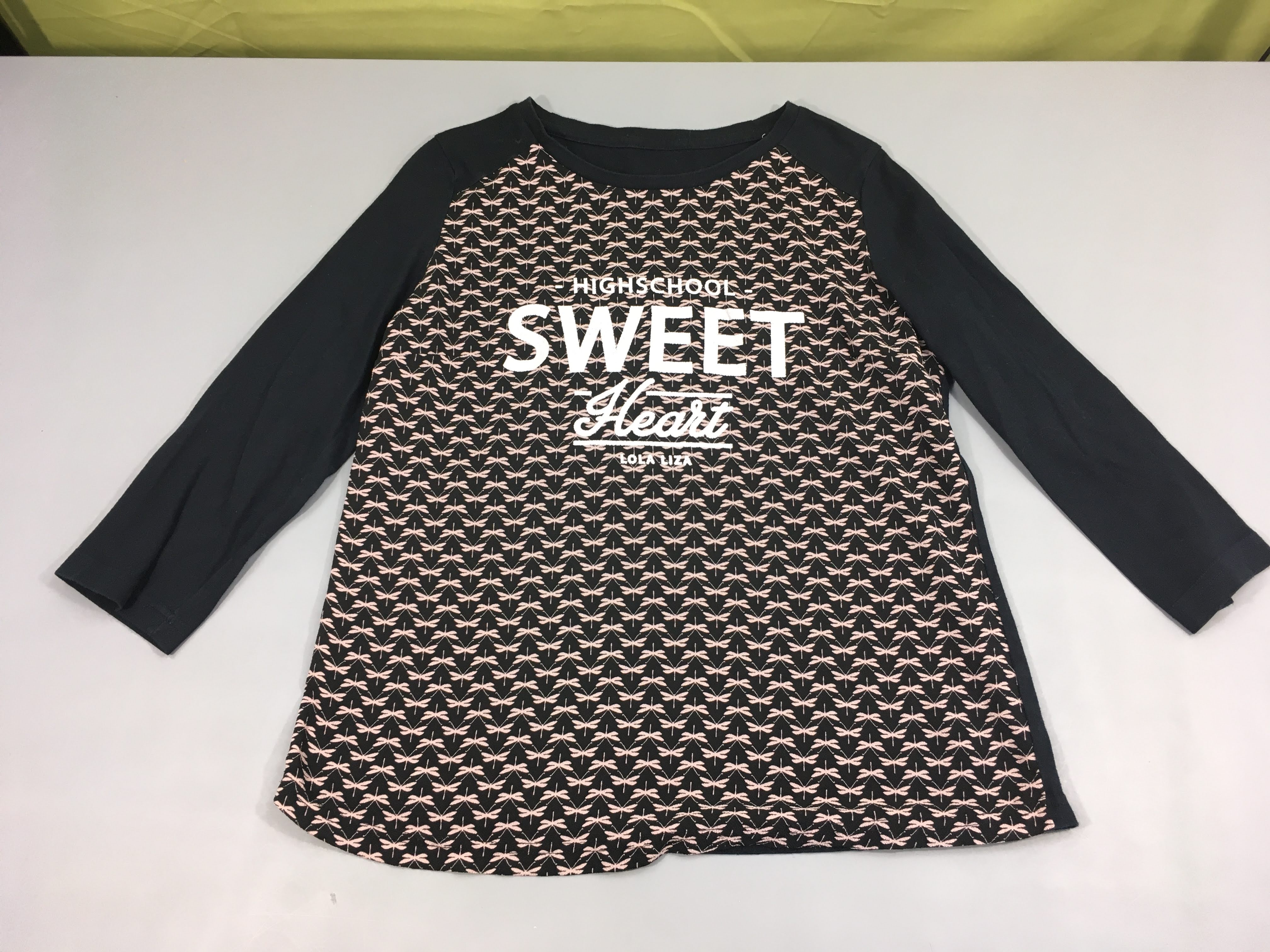 T-shirt m.l noir libellules sweet