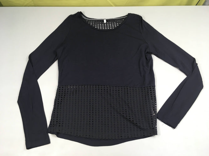 T-shirt m.l bleu foncé dos ajouré, taille S, moins cher chez Petit Kiwi