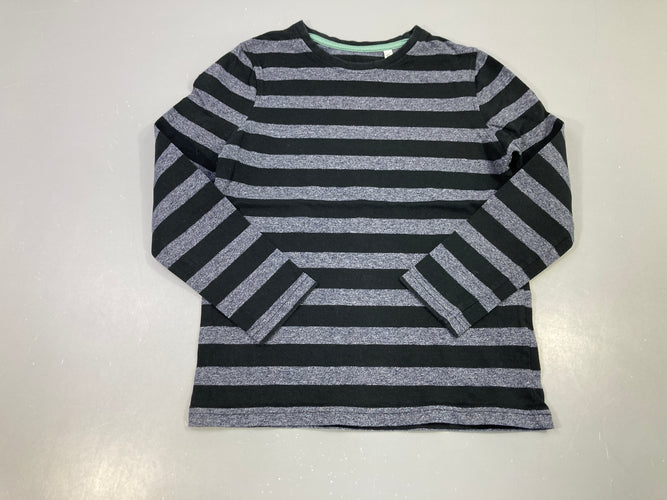 T-shirt m.l noir rayé bleu chiné, moins cher chez Petit Kiwi