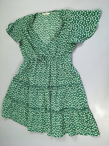 Robe m.c verte paquerette, moins cher chez Petit Kiwi