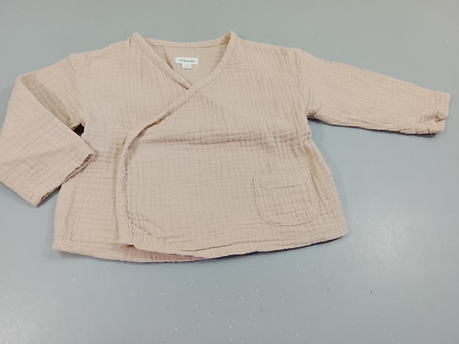 Gilet cache-coeur gaufré beige, moins cher chez Petit Kiwi