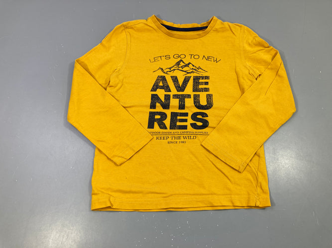 T-shirt m.l jaune Aventure, moins cher chez Petit Kiwi