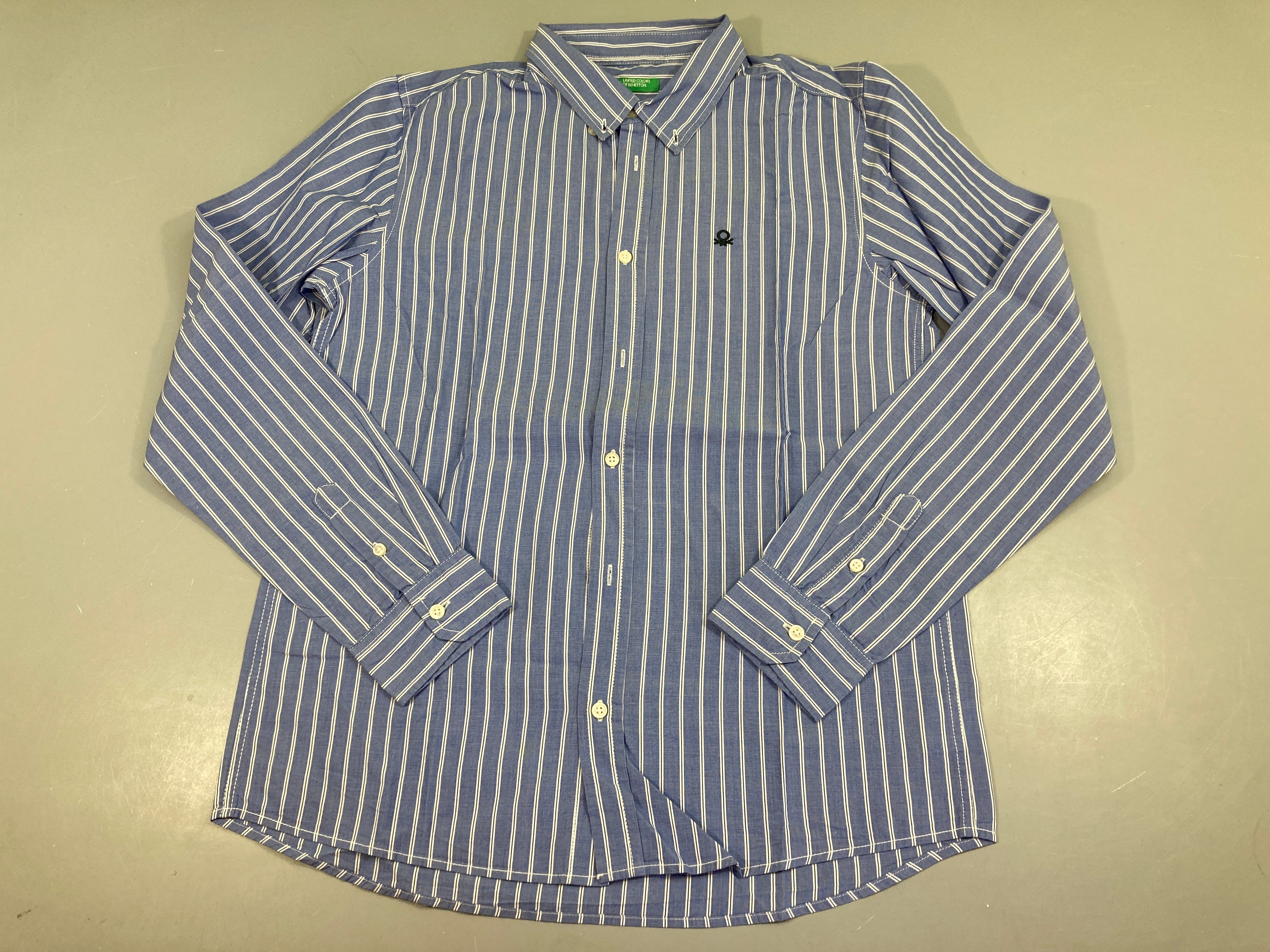 Chemise m.l bleu ligné blanc