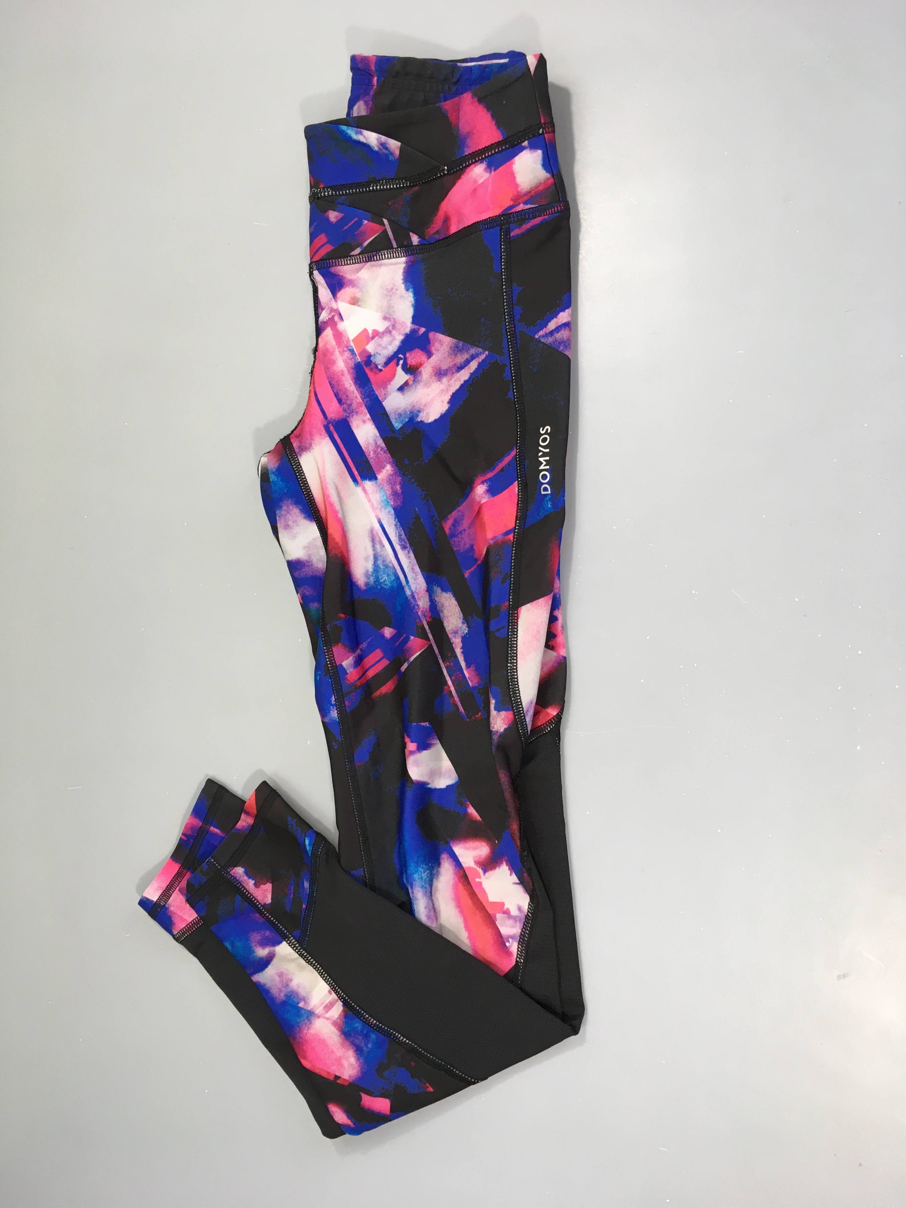 Legging de sport noir effet rose-bleu