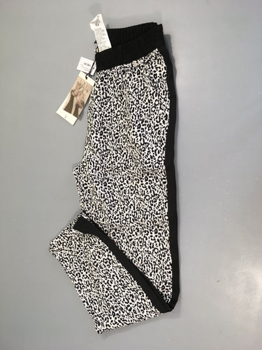 Neuf-Pantalon fluide blanc-noir effet léopard, moins cher chez Petit Kiwi