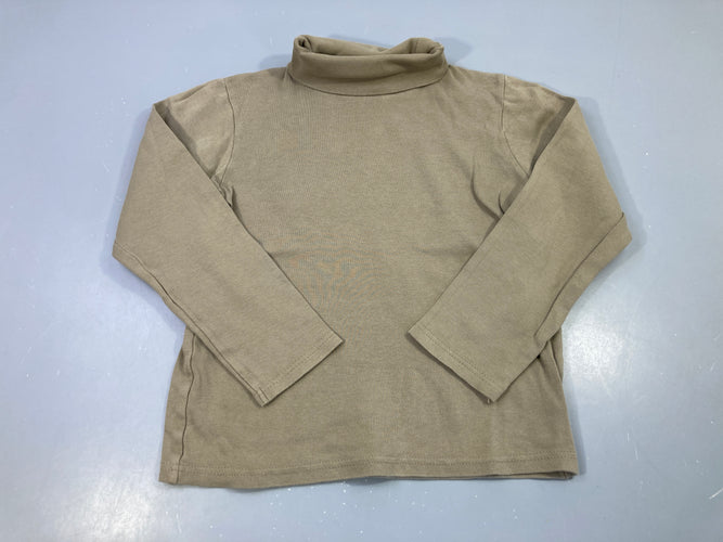 T-shirt m.l taupe col roulé légèrement bouloché, moins cher chez Petit Kiwi
