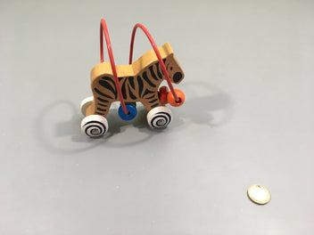 Boulier zèbre en bois à roulettes