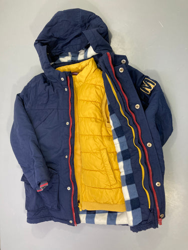 Veste d'hiver 2 en 1 bleu foncé M avec Bodywarmer à zipper jaune, moins cher chez Petit Kiwi