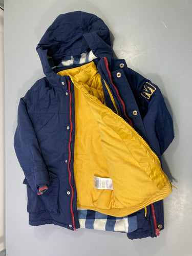 Veste d'hiver 2 en 1 bleu foncé M avec Bodywarmer à zipper jaune, moins cher chez Petit Kiwi