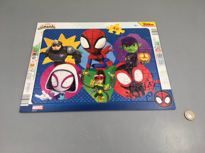 Planche puzzle Mar.vel Super héros 48 pcs +5a, moins cher chez Petit Kiwi