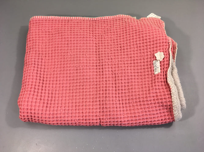 Couverture hiver rose éponge et gaufré 75x100, moins cher chez Petit Kiwi