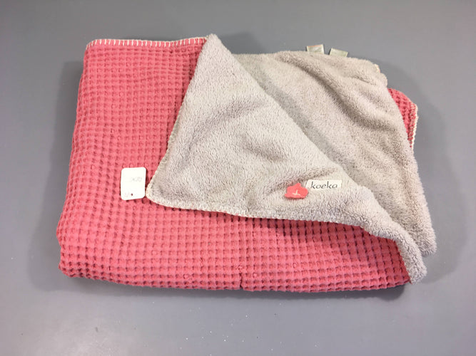 Couverture hiver rose éponge et gaufré 75x100, moins cher chez Petit Kiwi
