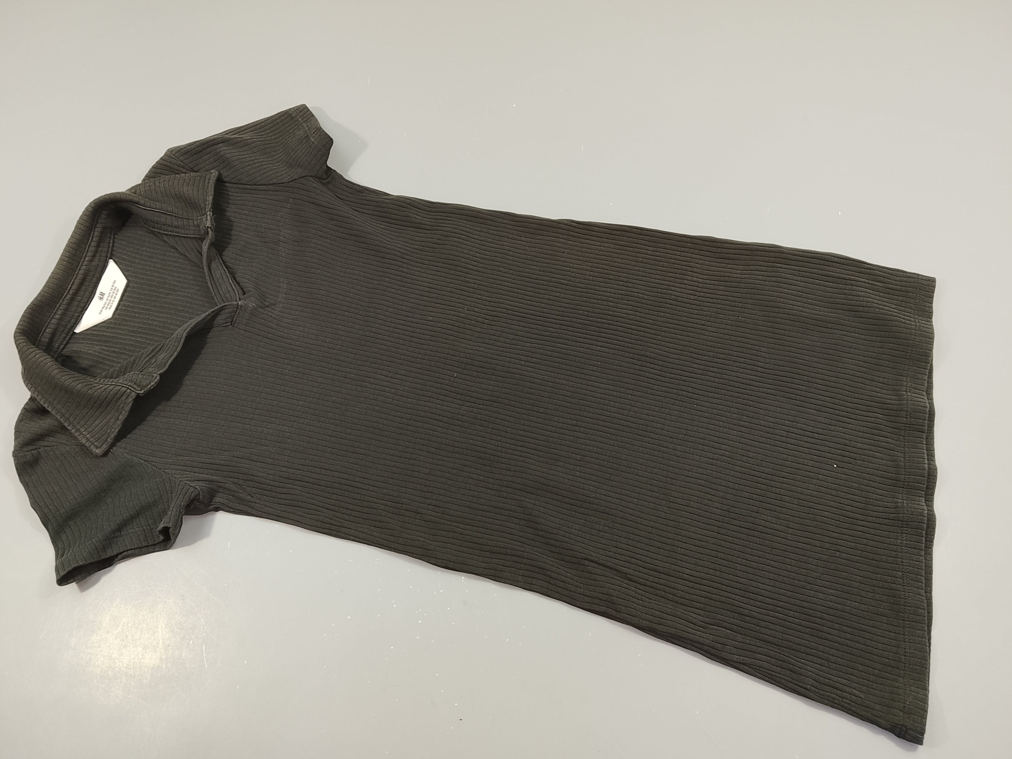 Robe polo m.c, noir côtelé