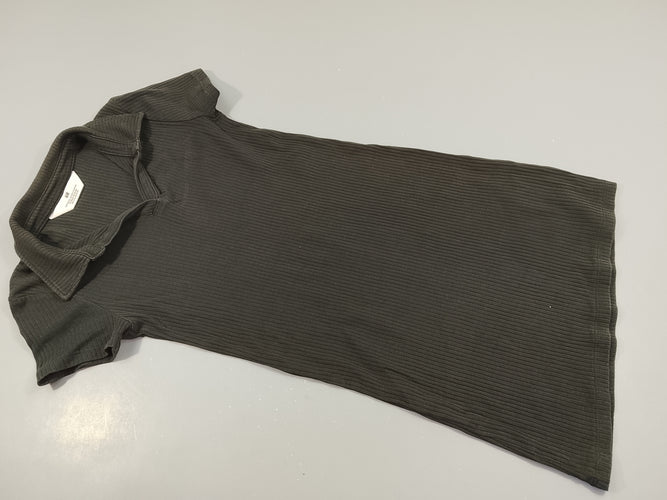 Robe polo m.c, noir côtelé, moins cher chez Petit Kiwi