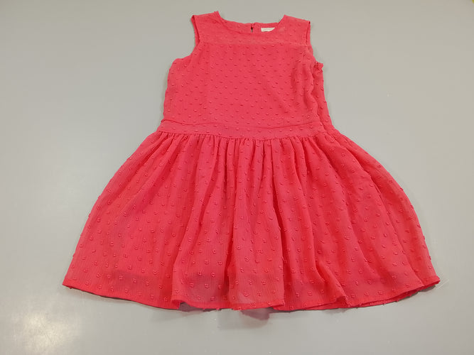 Robe m.c voile rose à pois texturés, doublée, moins cher chez Petit Kiwi