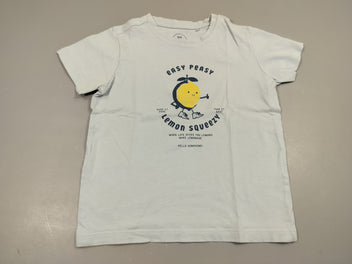 T-shirt m.c bleu clair , citron 