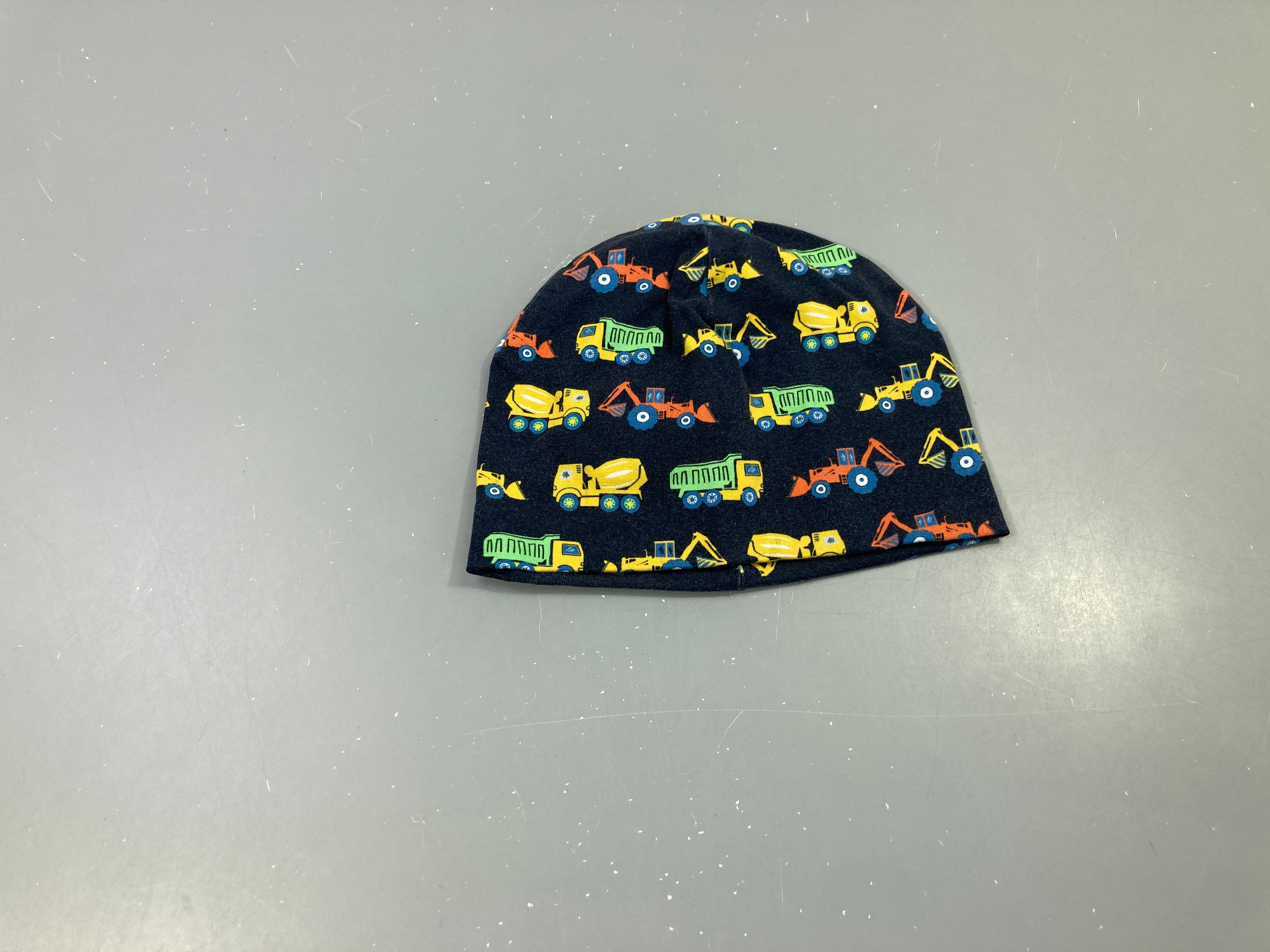 Bonnet jersey bleu véhicules de chantiers (taille 104-122)