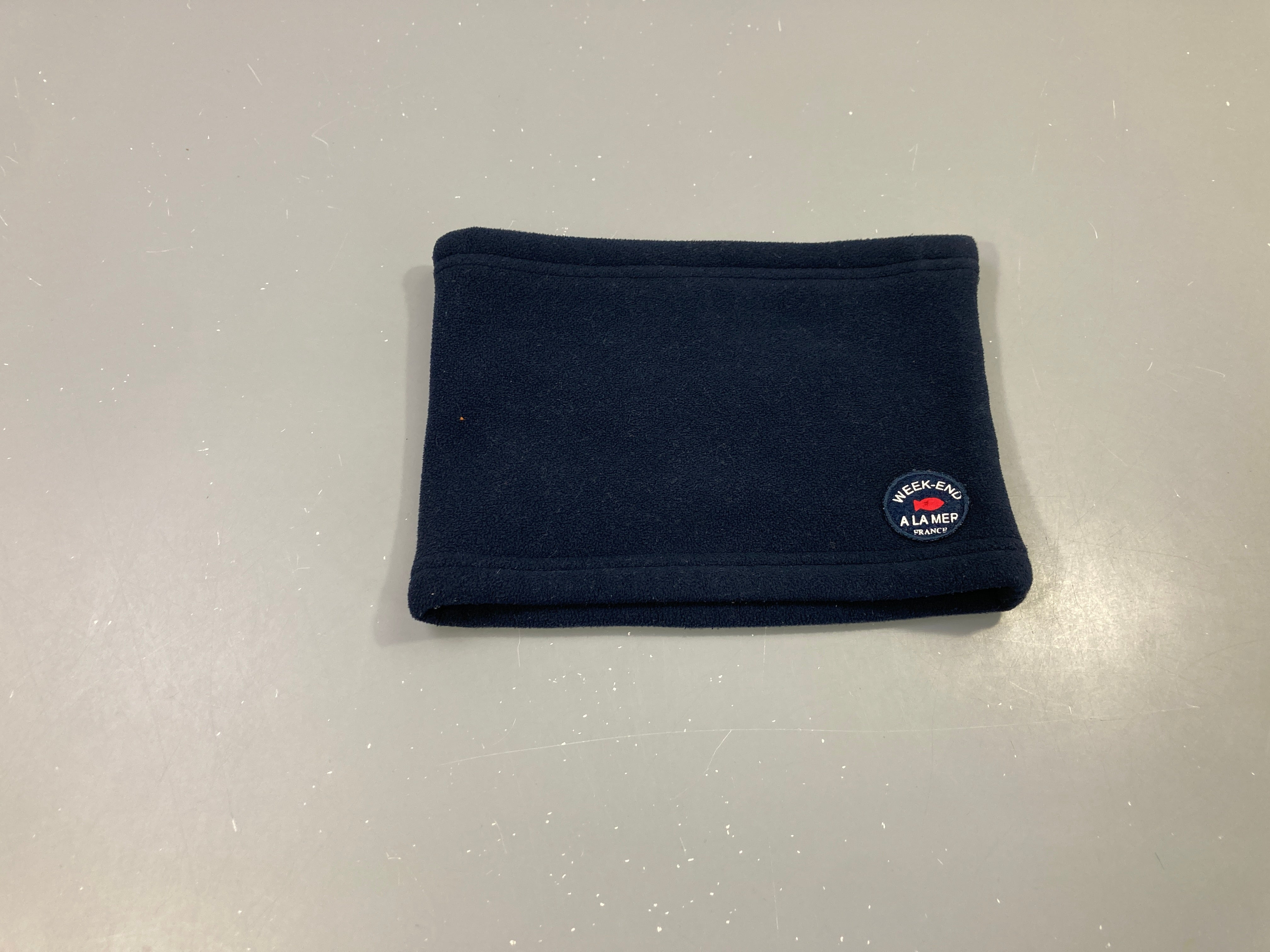 Snood velours bleu foncé doublé teddy