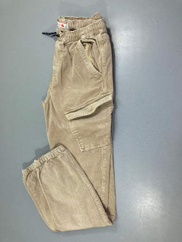 Pantalon cargo velours côtelé beige, moins cher chez Petit Kiwi
