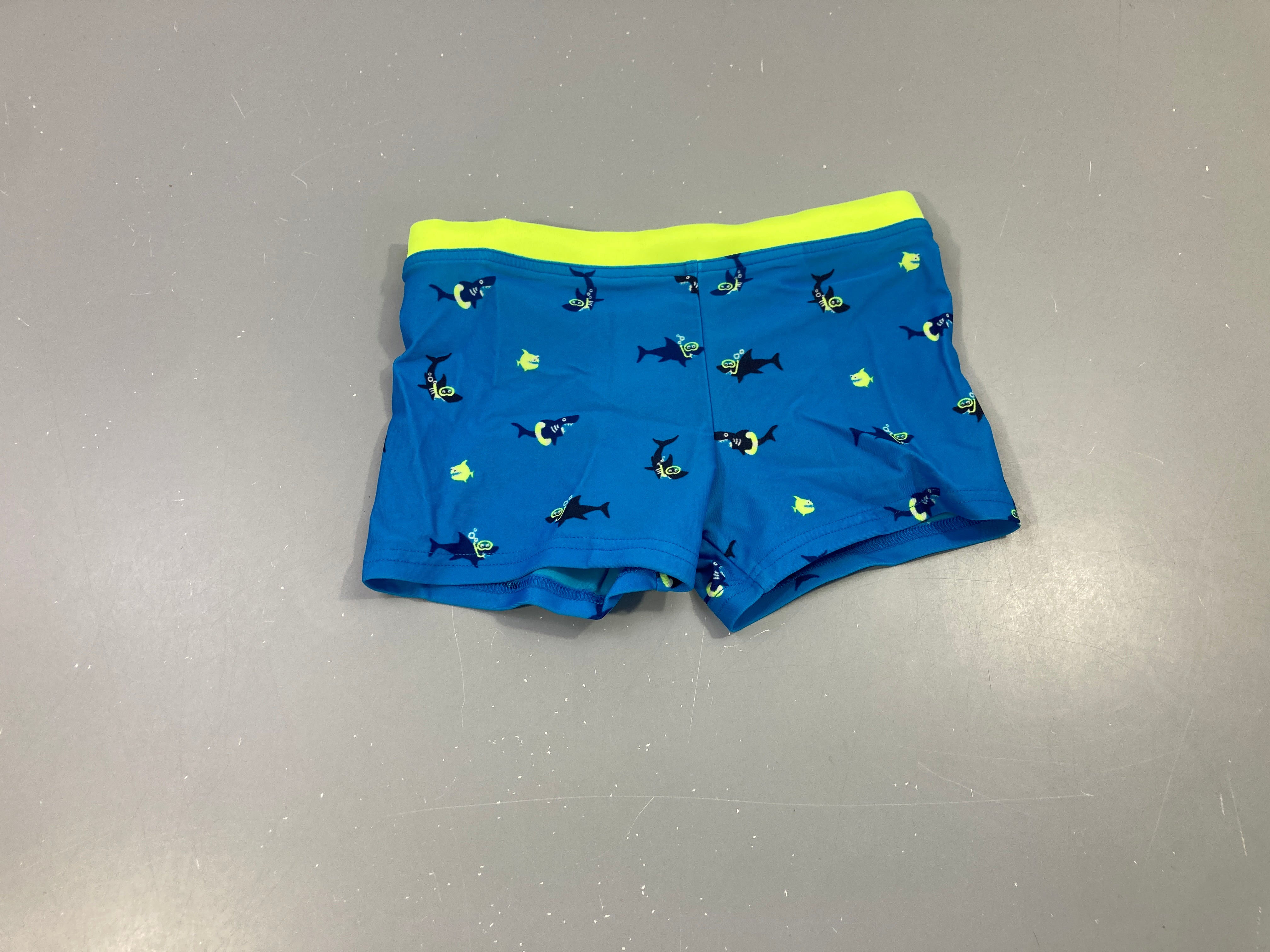Maillot boxer bleu-jaune requins