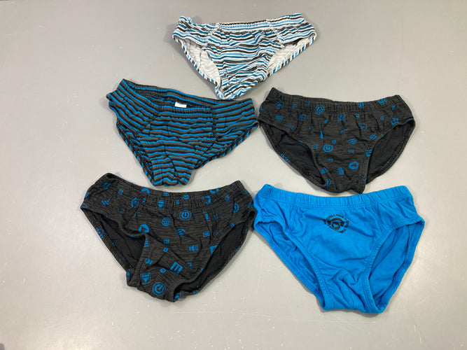5 Slips noir-bleu et rayé, moins cher chez Petit Kiwi