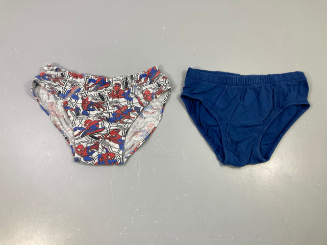 2 Slips gris-bleu Spiderman, moins cher chez Petit Kiwi