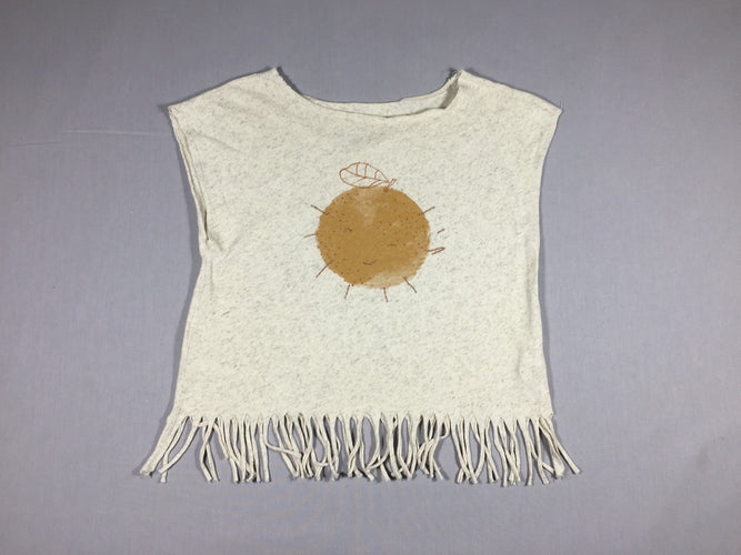 T-shirt s.m beige avec des franges, moins cher chez Petit Kiwi