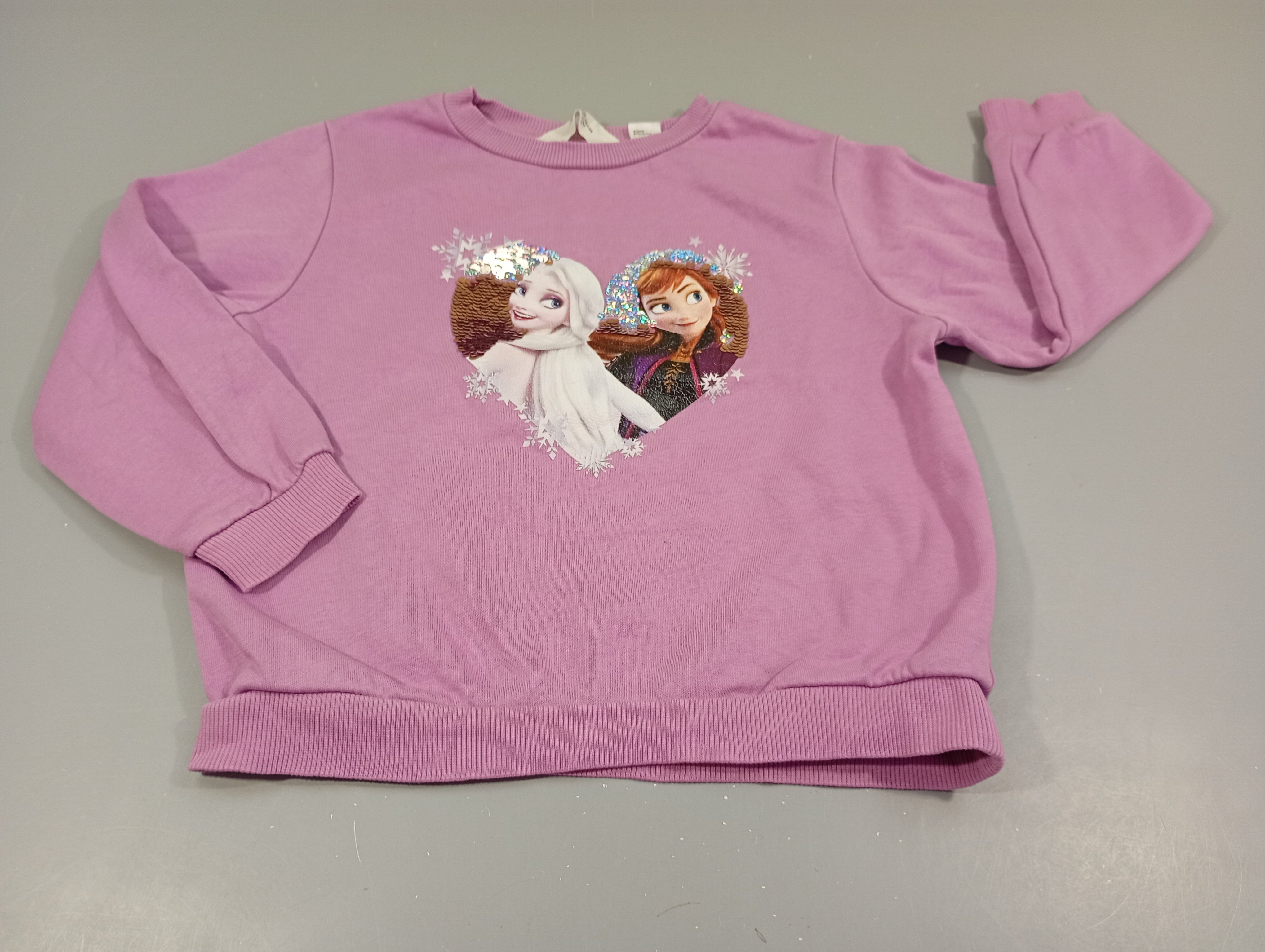 Sweat mauve rosé Reine des neiges. Elsa et Anna