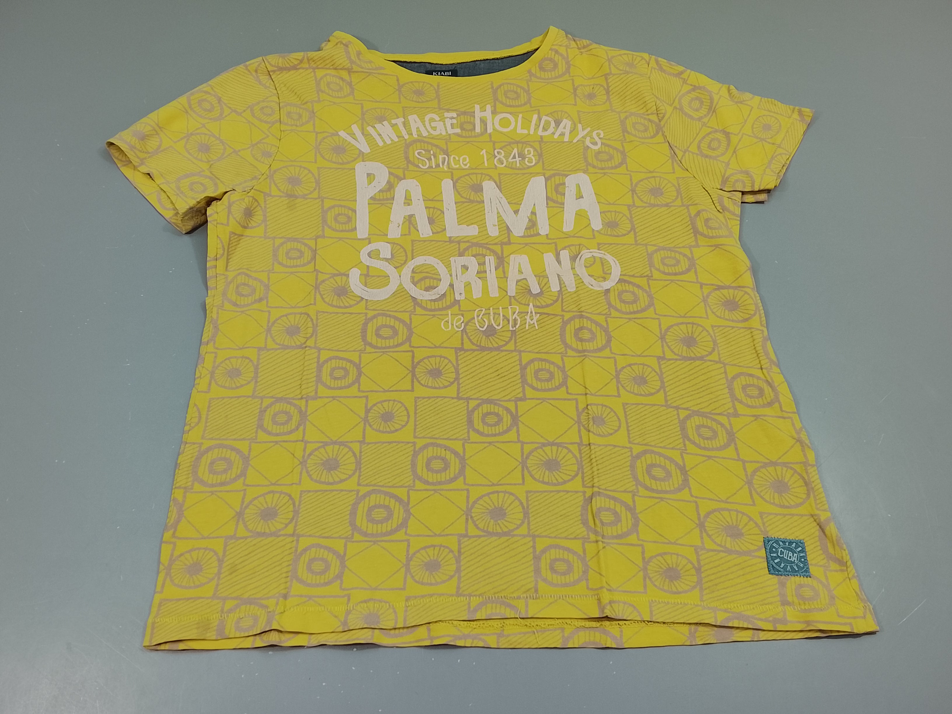 T-shirt m.c jaune motifs géométriques 